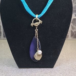 Pendant dark Purple/gold/pearl tone